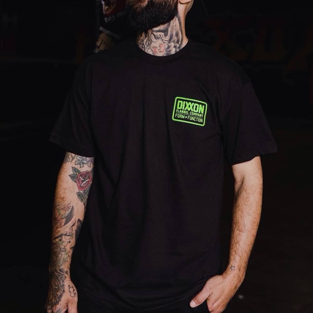 Dixxon Flannel Company L Men’s T Shirt Logo Black Green Tee - Picture 2 of 8